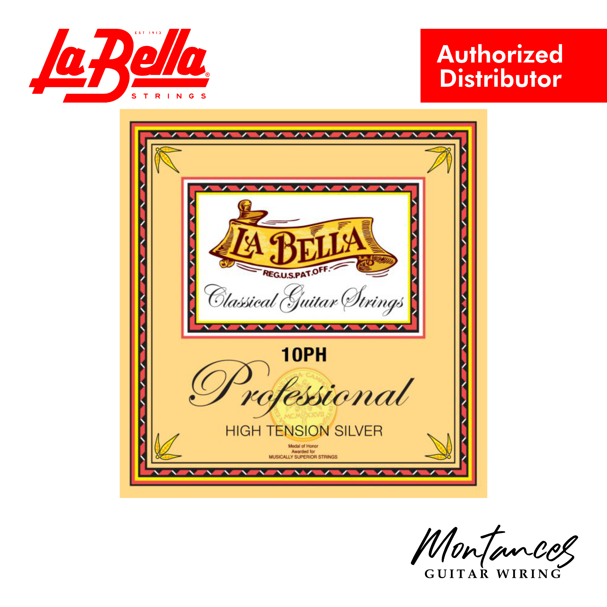 La Bella 10PH Professional High Tension Silver - Classical Guitar Strings