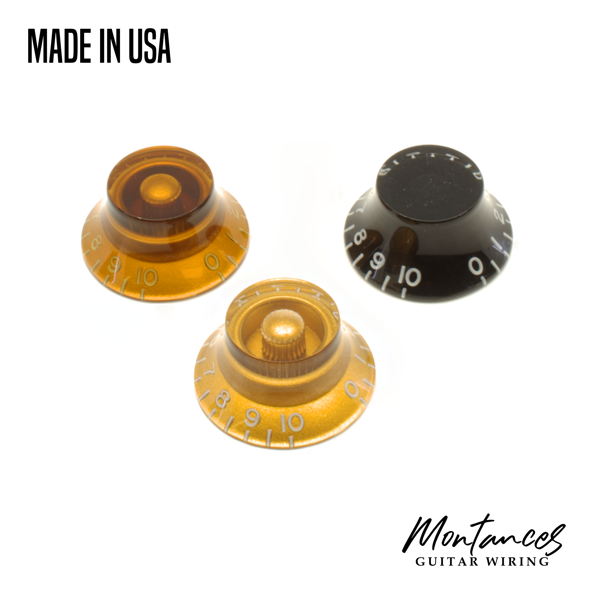 Top Hat Knob, Embossed Numbers, Gibson Style made in USA, 24 splines, Sold Per Piece
