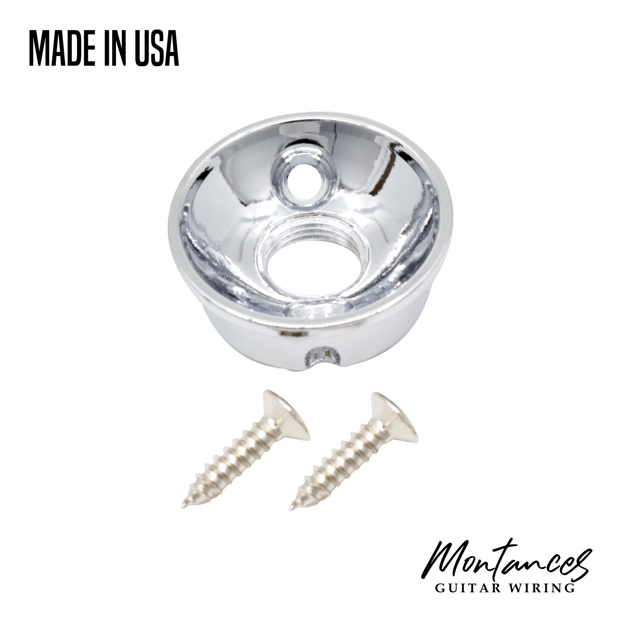 Electrosocket Jack Plate for Tele, chrome plated brass made in USA