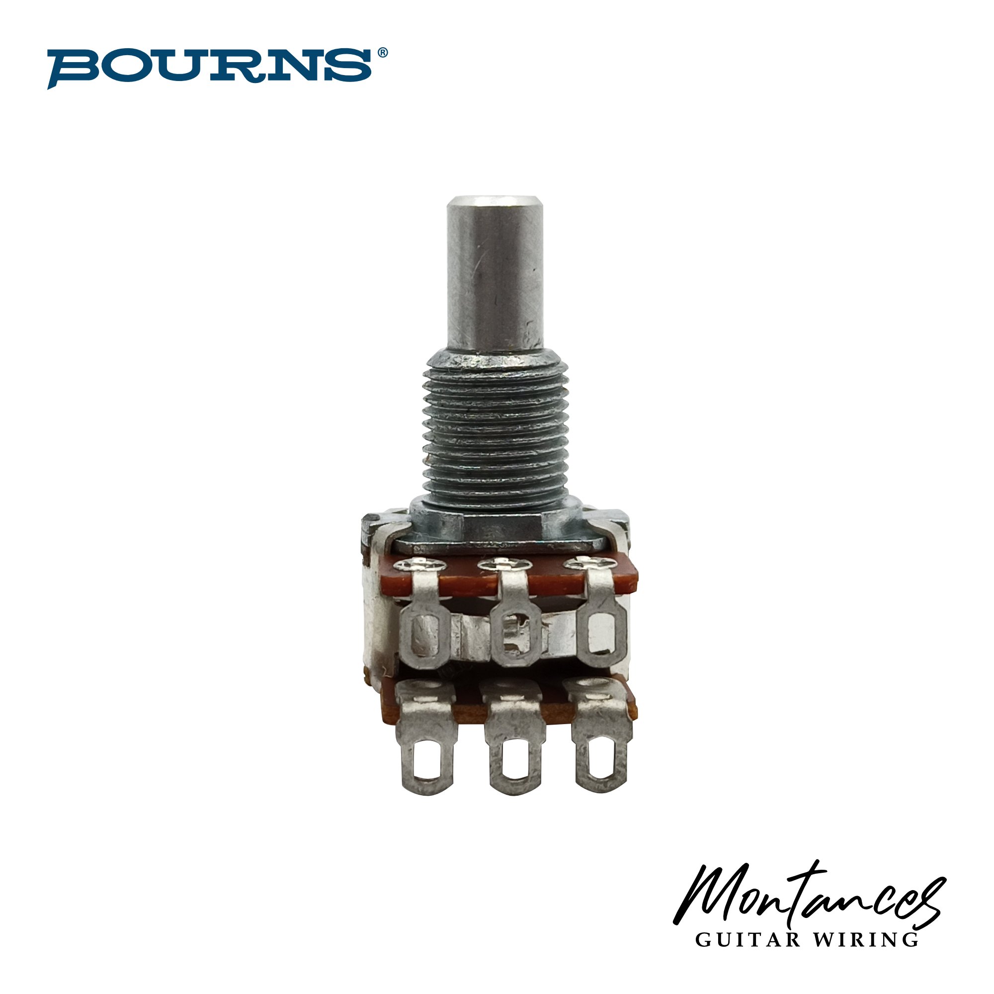 Bourns® ⅜” Standard Length Blend Balance Control Dual Gang Potentiometer (SOLID SHAFT)