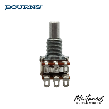 Bourns® ⅜” Standard Length Blend Balance Control Dual Gang Potentiometer (SOLID SHAFT)