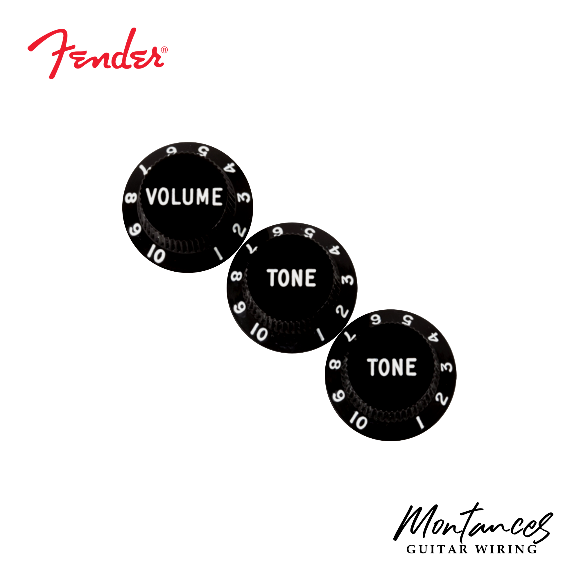 Fender® Stratocaster Knobs Push-on type, 1 volume 2 tone (Made In USA)