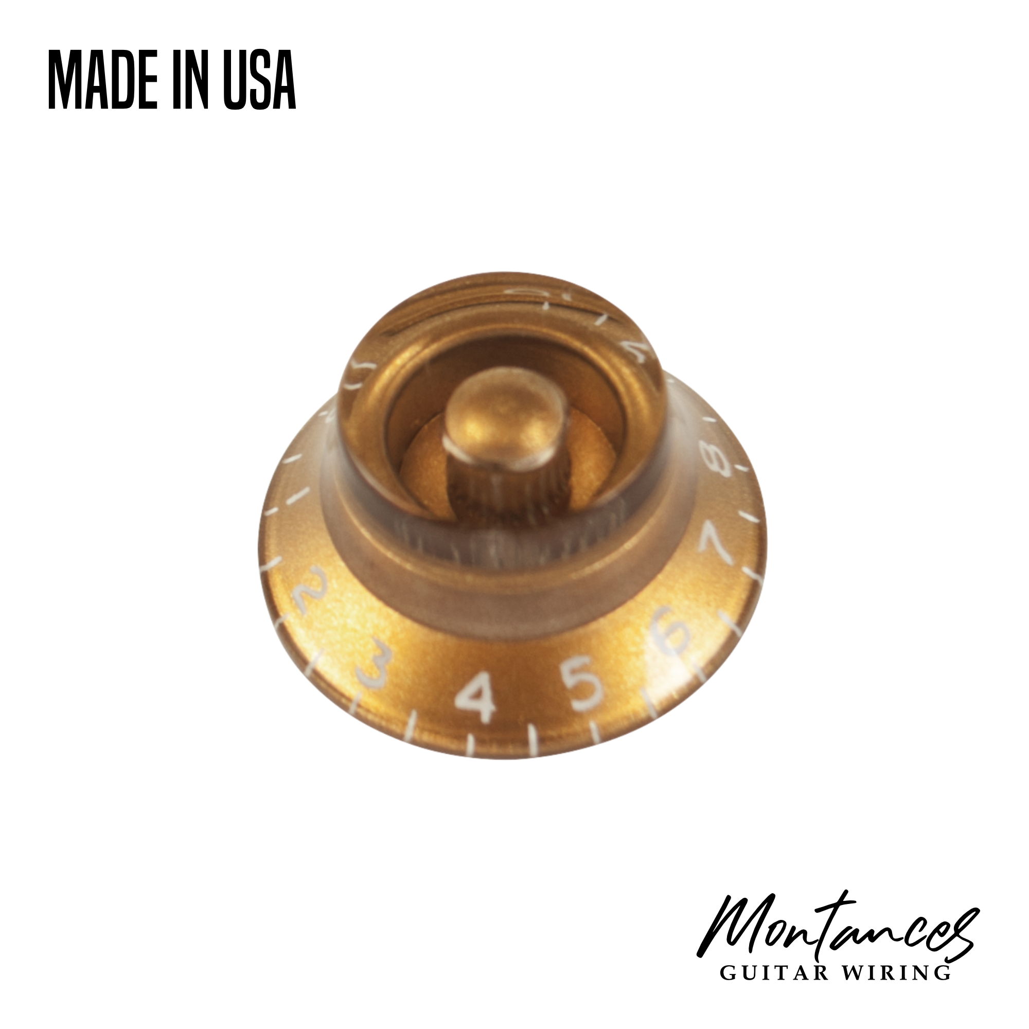 Top Hat Knob, Gibson Style see-through, made in USA, 24 splines, Sold Per Piece