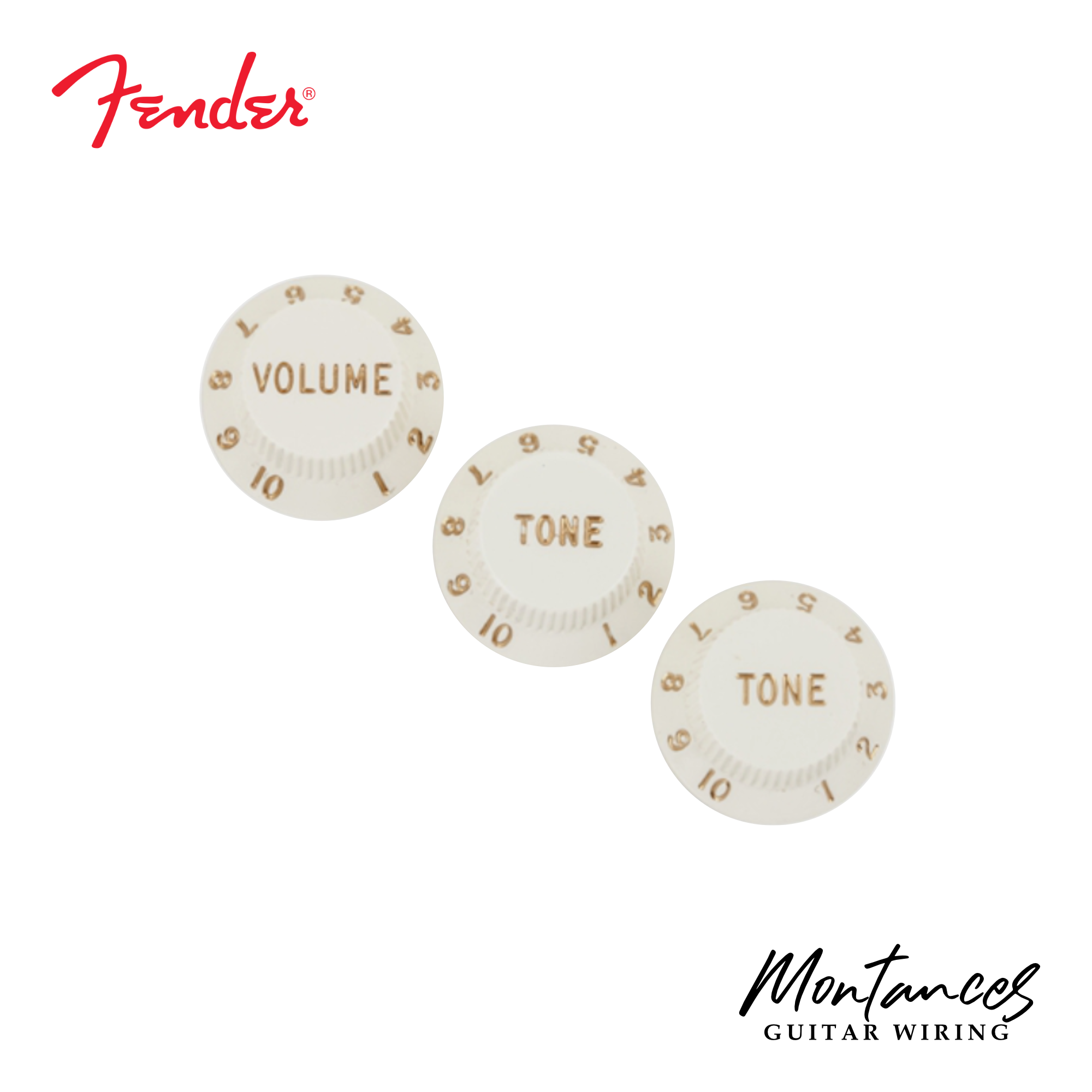 Fender® Stratocaster Knobs Push-on type, 1 volume 2 tone (Made In USA)