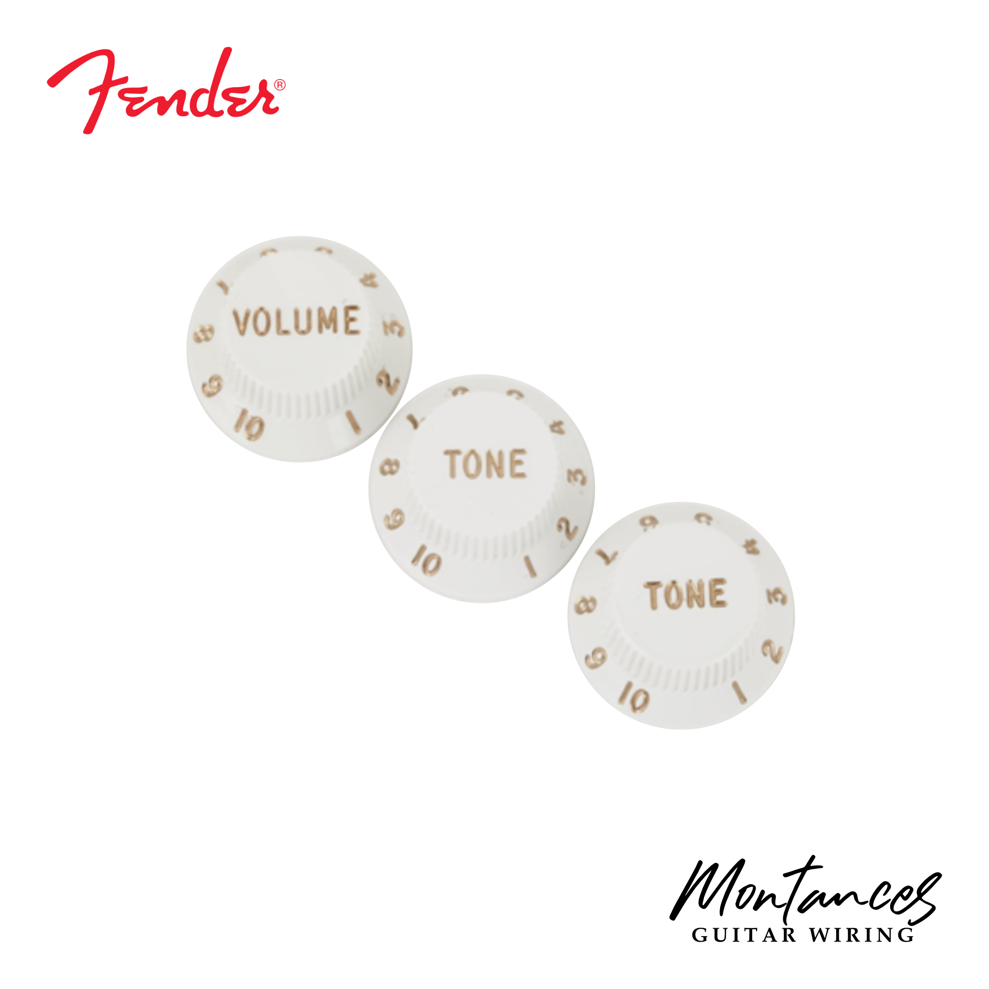 Fender® Stratocaster Knobs Push-on type, 1 volume 2 tone (Made In USA)