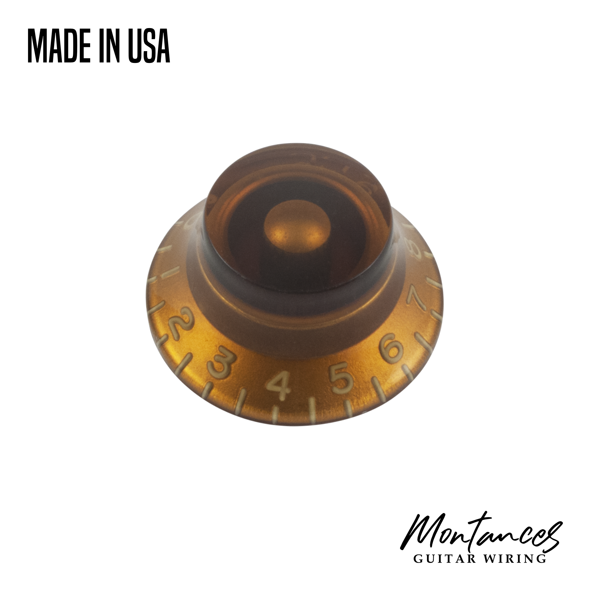 Top Hat Knob, Embossed Numbers, Gibson Style made in USA, 24 splines, Sold Per Piece