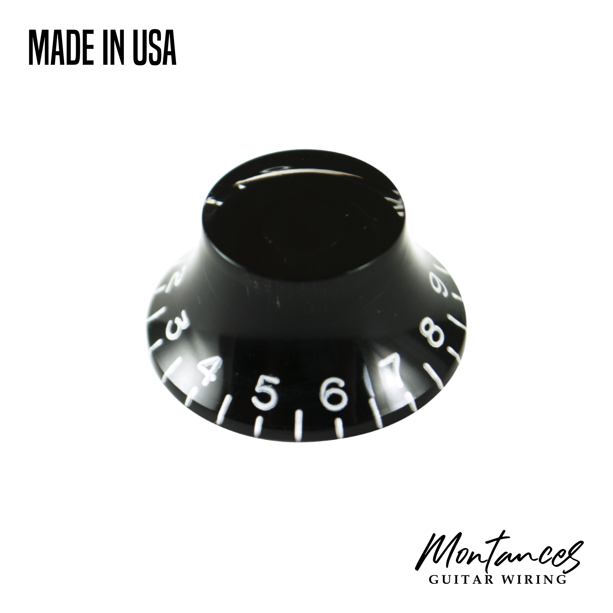 Top Hat Knob, Embossed Numbers, Gibson Style made in USA, 24 splines, Sold Per Piece