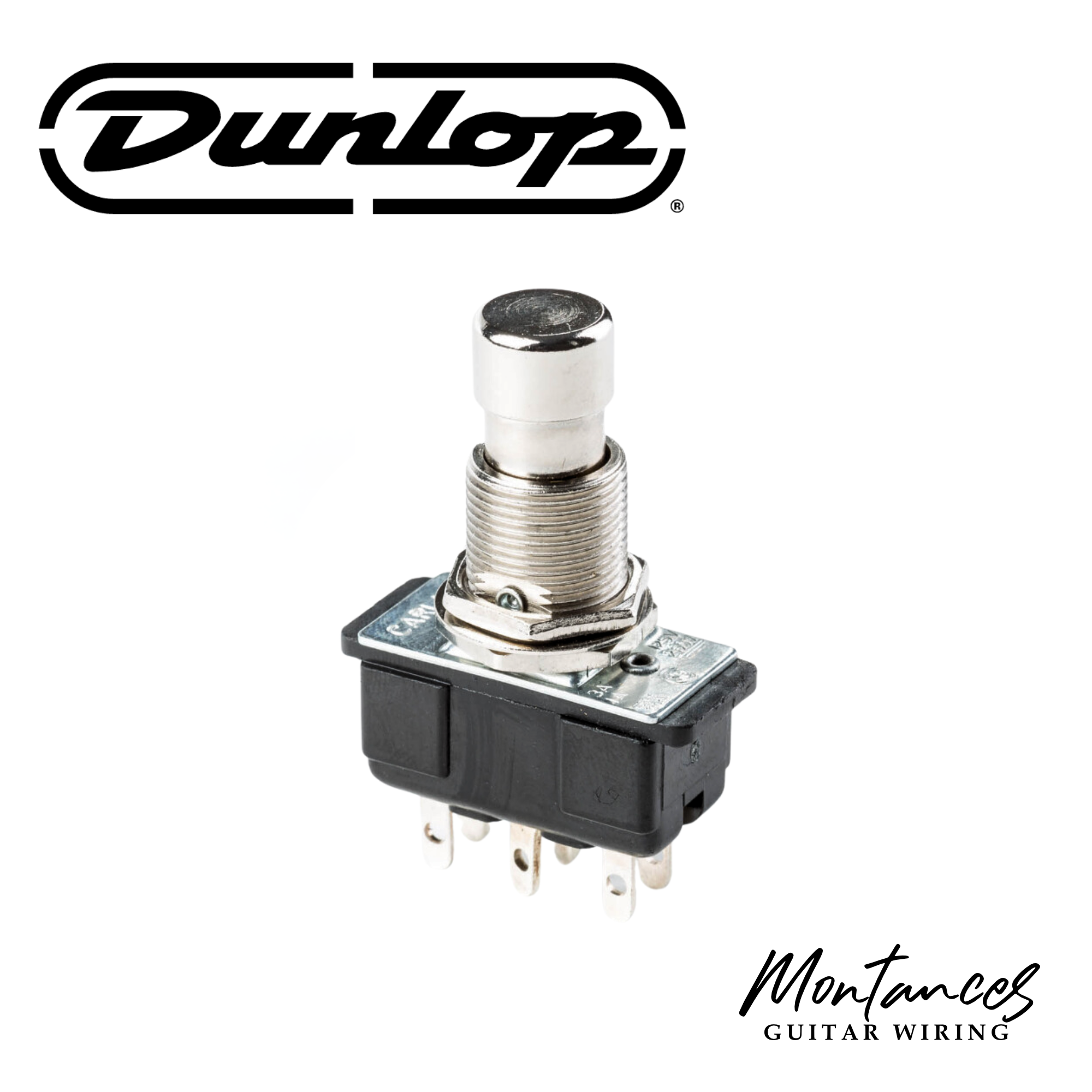 Switch - Dunlop DPDT Latching Footswitch, Solder Lugs, for Guitar Pedals and Stomp Boxes (MXR, Cry Baby)