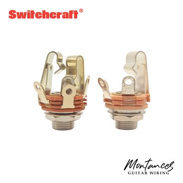 Switchcraft 1/4" Mono Jack with SHUNT Tip | Panel Mount | US-Made | Includes Nut & Washer | For Guitar Amps & Pedals