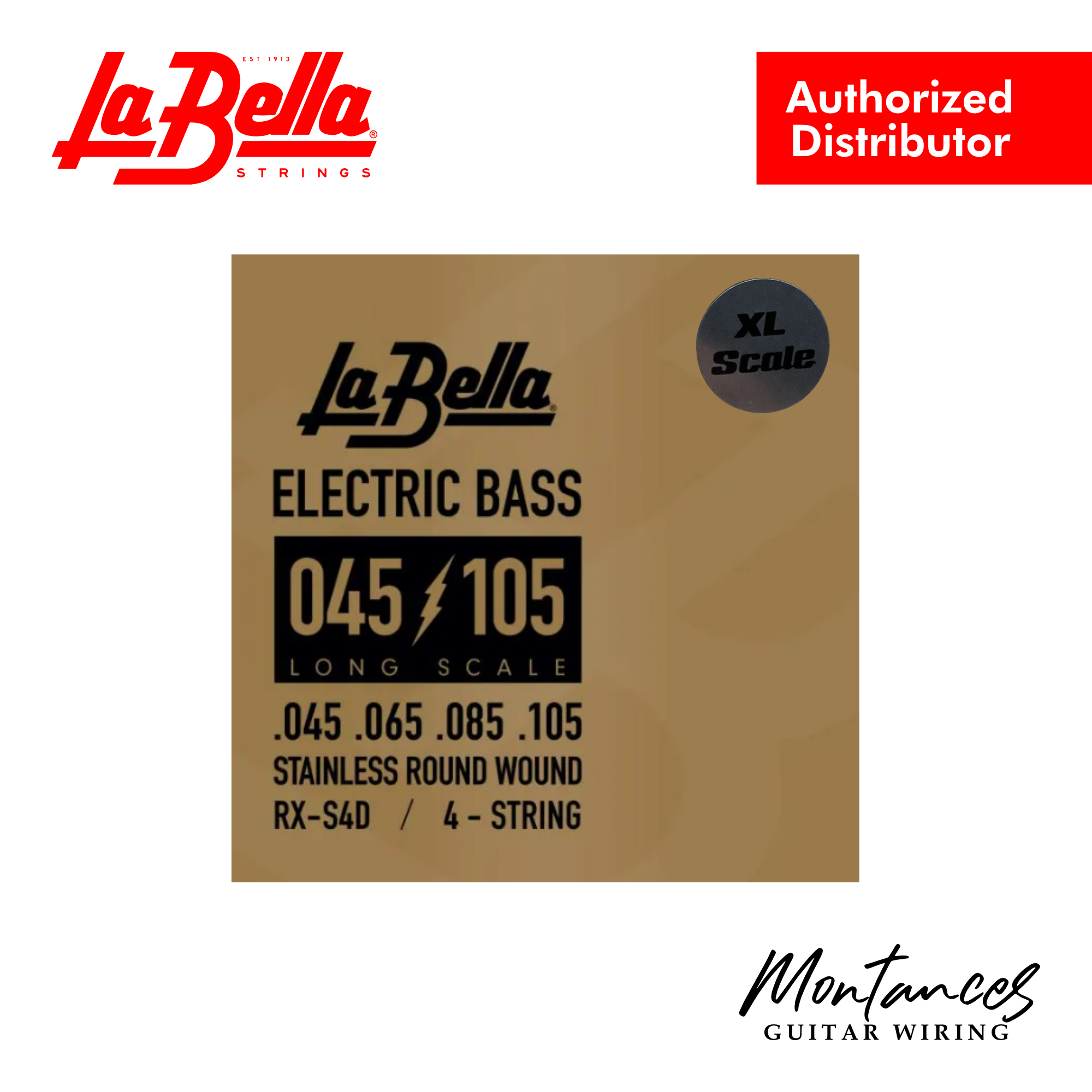 La Bella RX-S4D Rx Stainless Extra Long Scale , 45-65-85-105 - Bass Guitar String