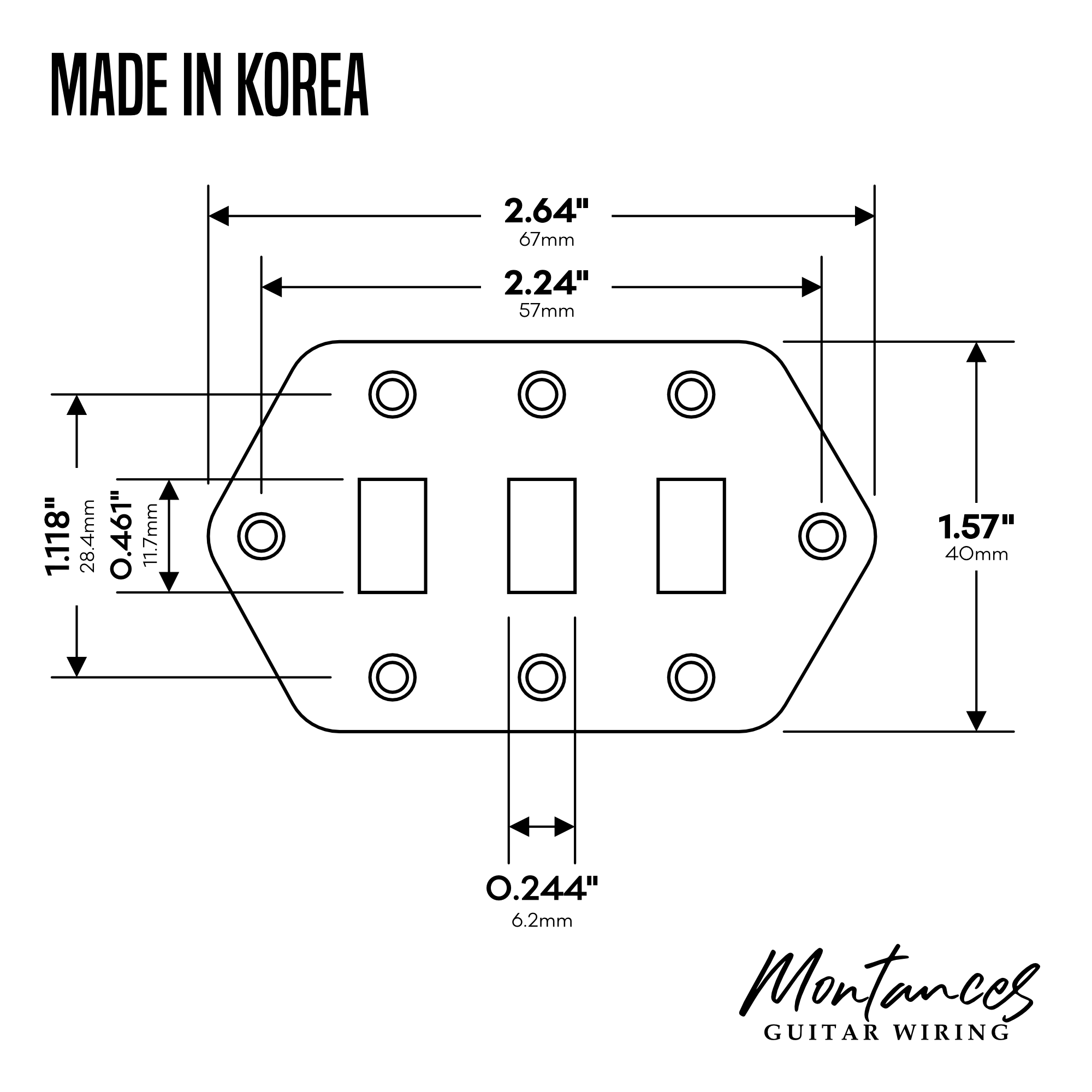 Control Plate for Jaguar Style, Selector Switch, made in Korea