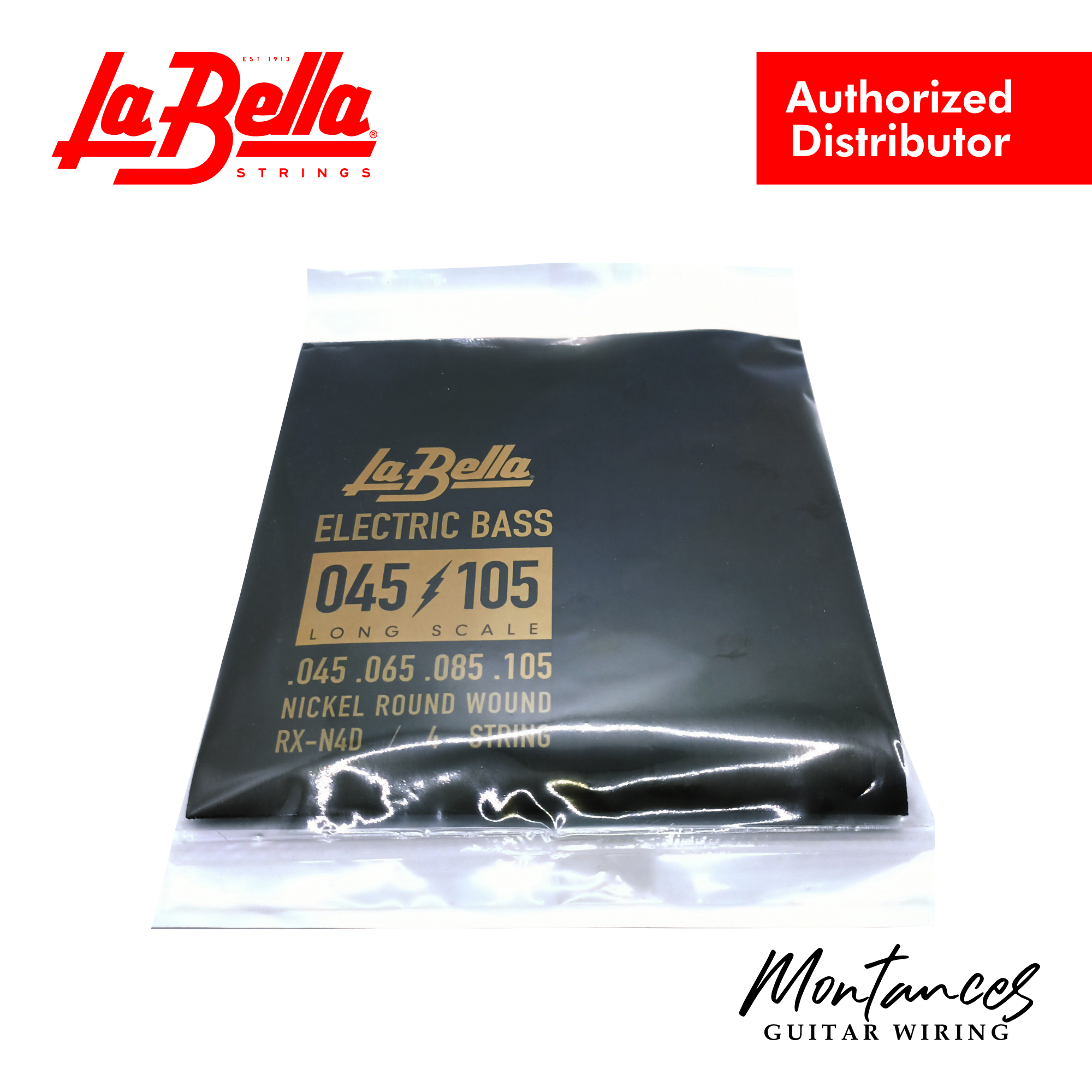 La Bella RX-N4D Rx Nickel 45-65-85-105 – 4-String Bass Guitar Strings | Nickel-Plated Roundwound | Standard Long Scale | Made in USA