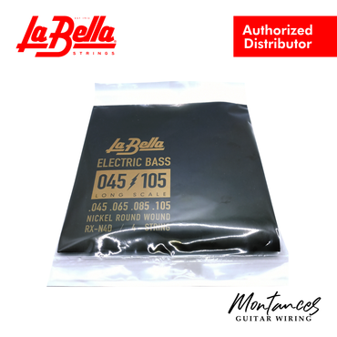 La Bella RX-N4D Rx Nickel 45-65-85-105 – 4-String Bass Guitar Strings | Nickel-Plated Roundwound | Standard Long Scale | Made in USA