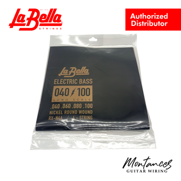 La Bella RX-N4A Rx Nickel, 40-60-80-100 – 4-String Bass Guitar Strings | Nickel-Plated Roundwound | Light Tension | Standard Long Scale | Made in USA