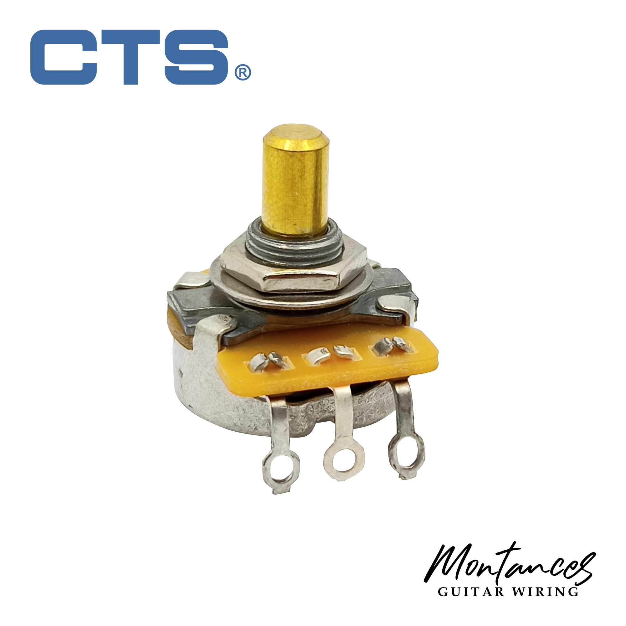 CTS® Vintage-style Dish Back US ¼” Short Length Premium Potentiometer (Solid Shaft)