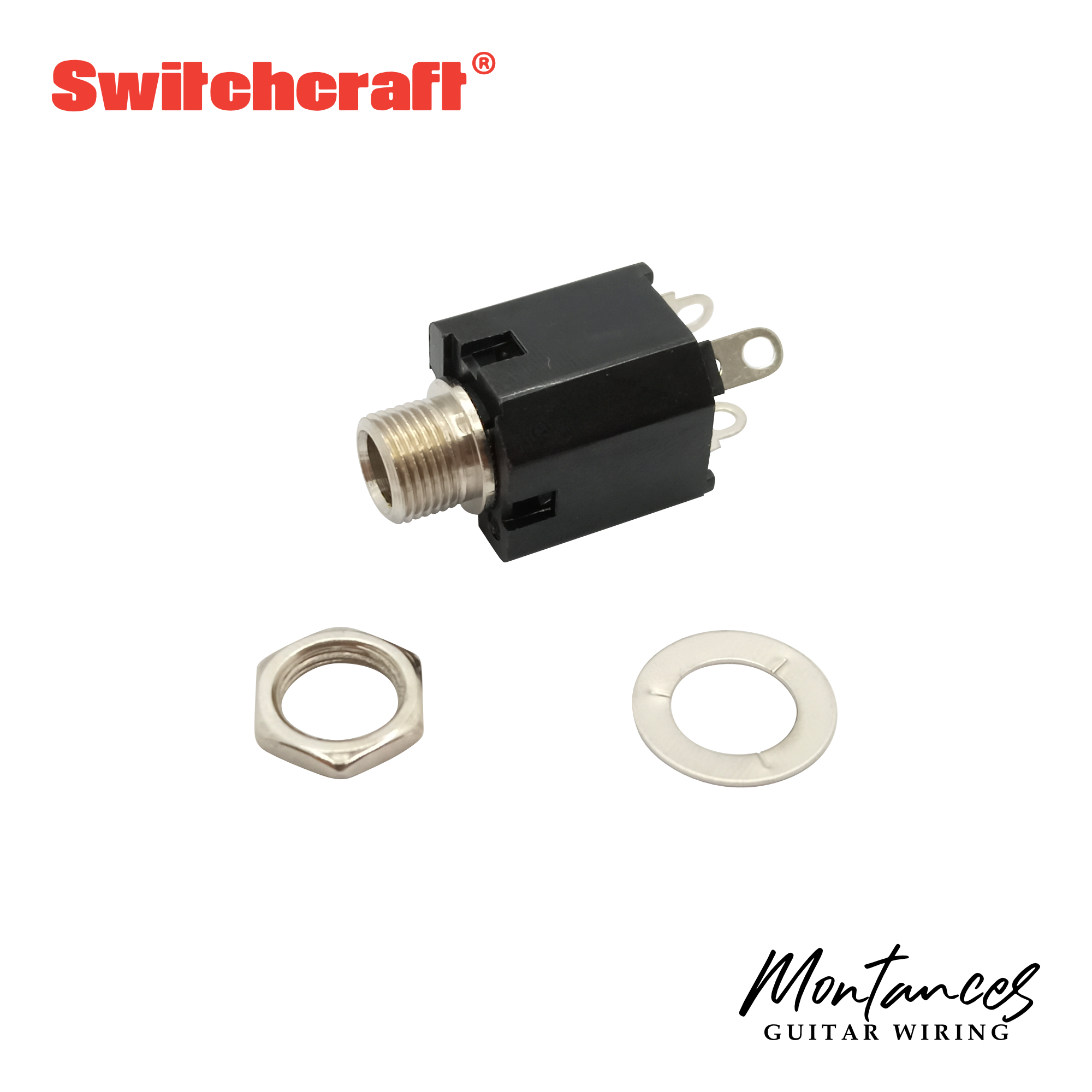 Switchcraft Enclosed Stereo TRS Output Jack – Made in USA – ¼" (6.35mm) Premium Jack for Guitars, Basses, Pedals & Active Electronics