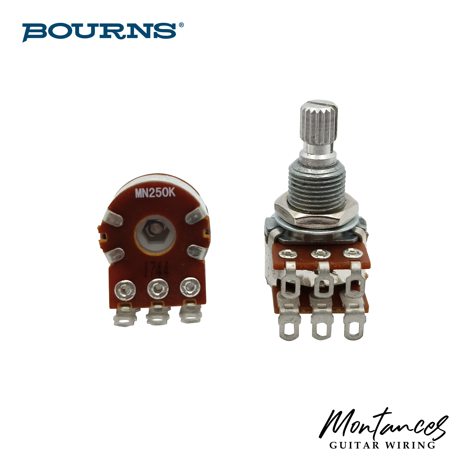 Bourns® ⅜” Standard Length Blend Balance Control Dual Gang Potentiometer (SPLIT SHAFT)