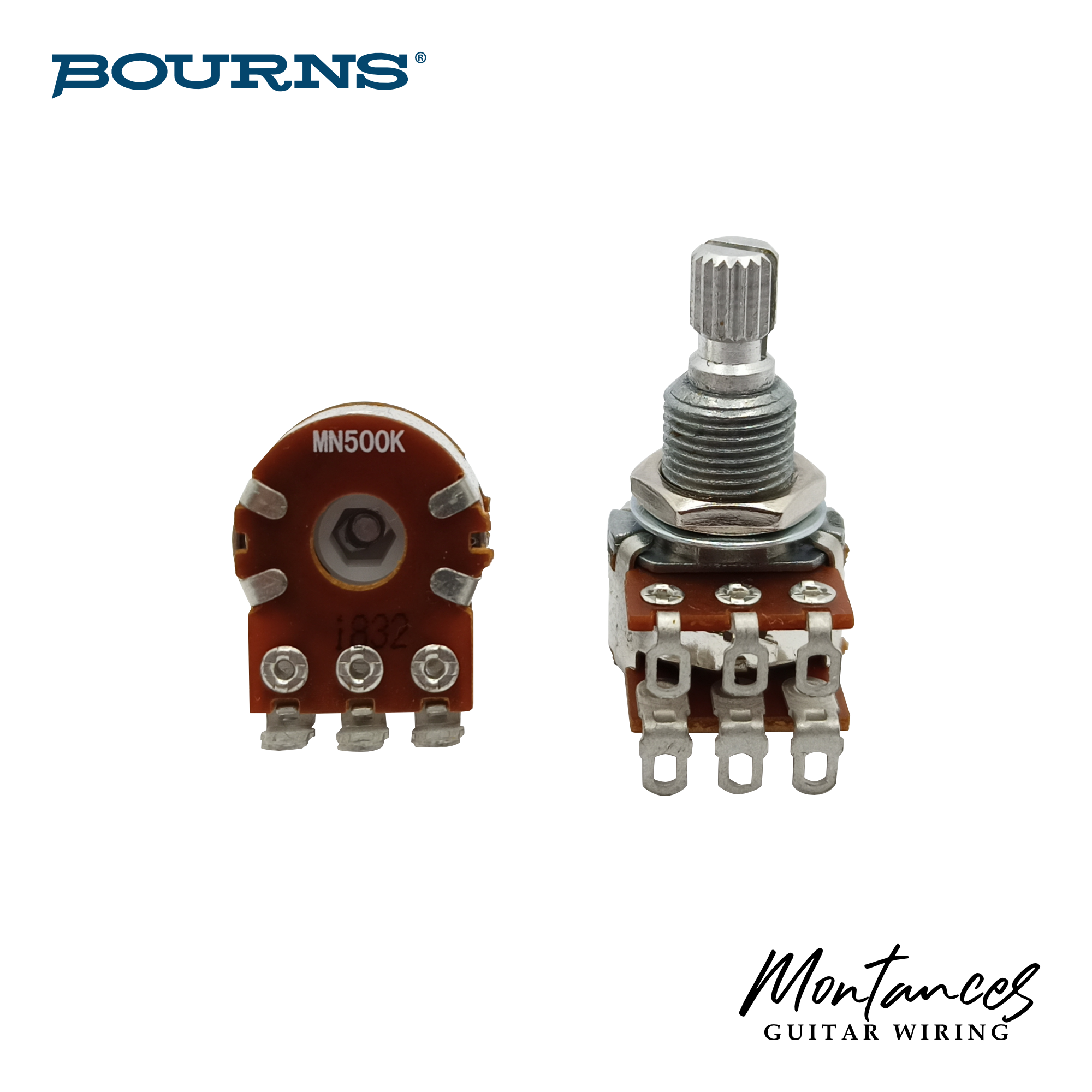 Bourns® ⅜” Standard Length Blend Balance Control Dual Gang Potentiometer (SPLIT SHAFT)