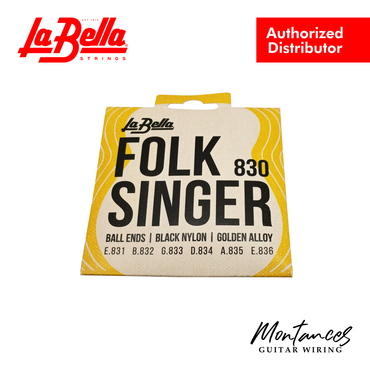 La Bella 830 Folksinger - Black Nylon - Classical Guitar Strings