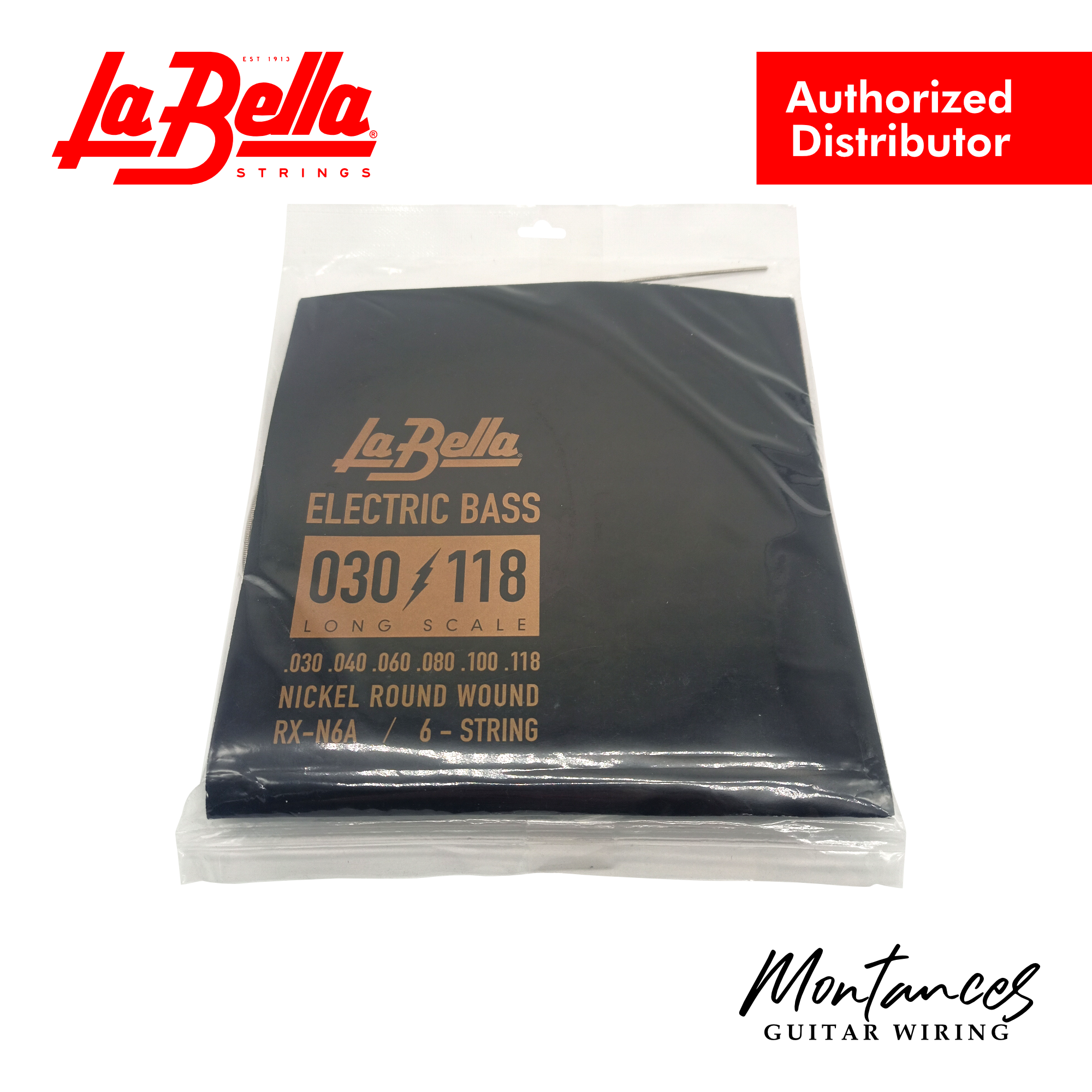 La Bella® RX-N6A Rx Nickel, 30-40-60-80-100-118 - Bass Guitar Strings