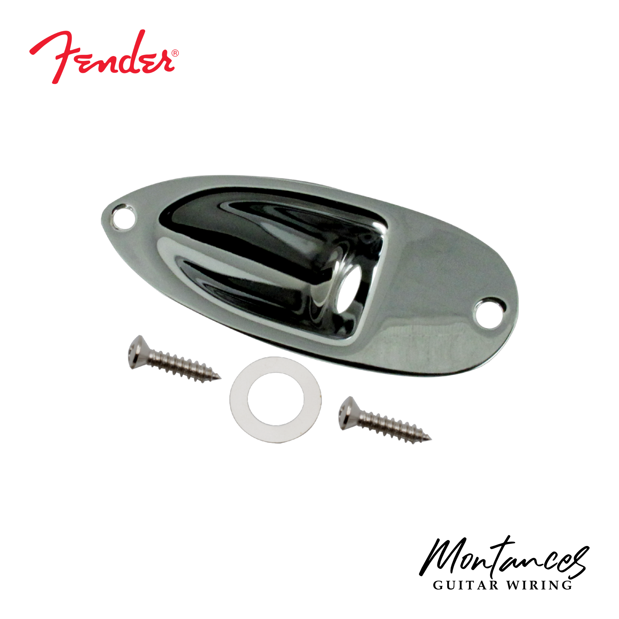 Jack Plate for Fender® Stratocaster, Chrome