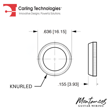 Large Dress Nut - Carling, 15/32-32UNS, for Toggle Switches and Footswitches for guitar pedal and stomp boxes