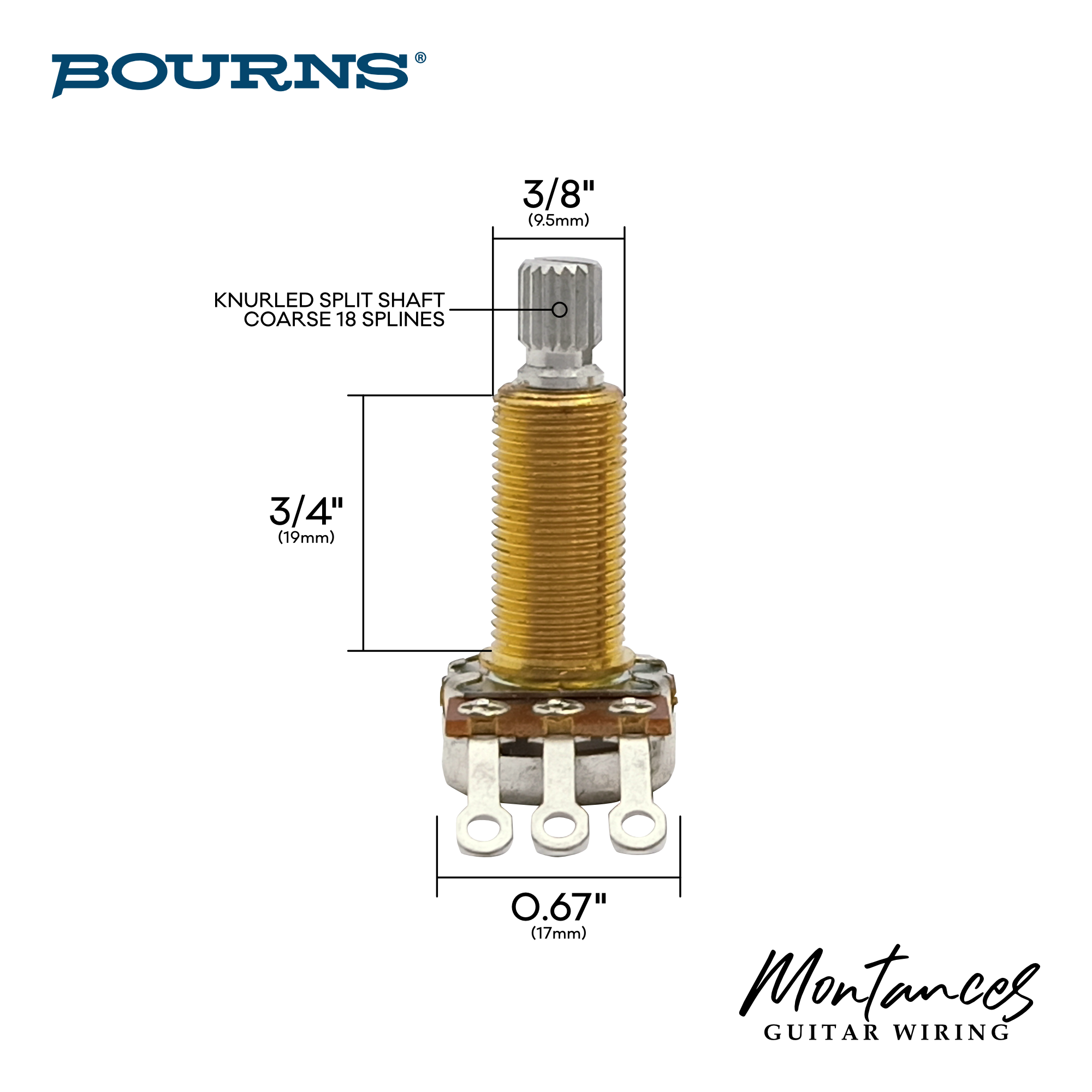 Bourns® US ¾” Long Length Potentiometer