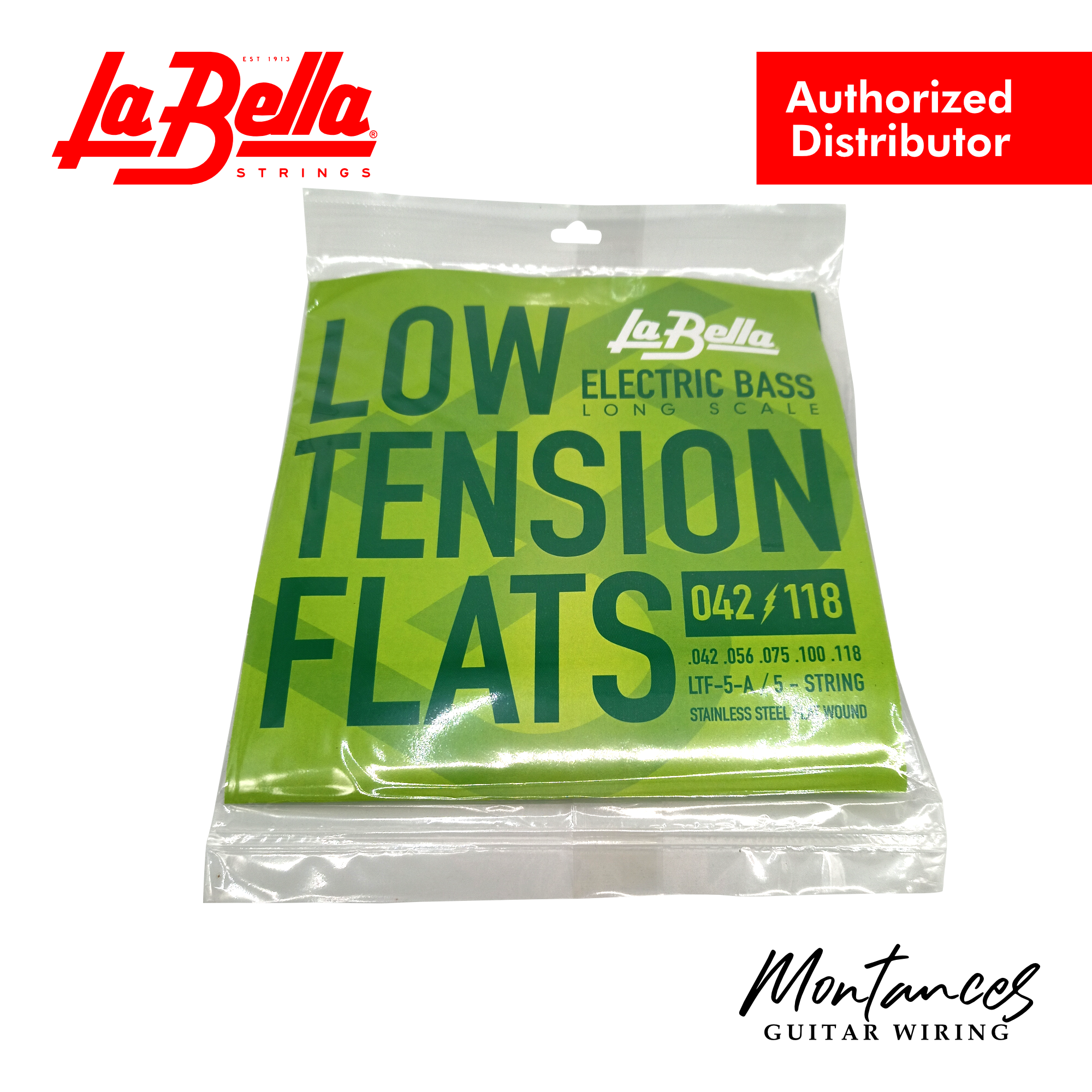 La Bella® LTF-5A Low Tension Flats, 5-String 42-118 - Bass Guitar Strings