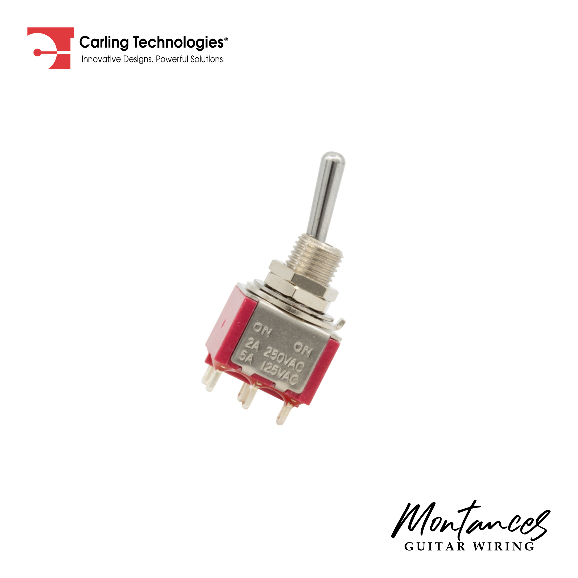 Carling Mini Toggle Switch DPDT, 2 Position ON-ON