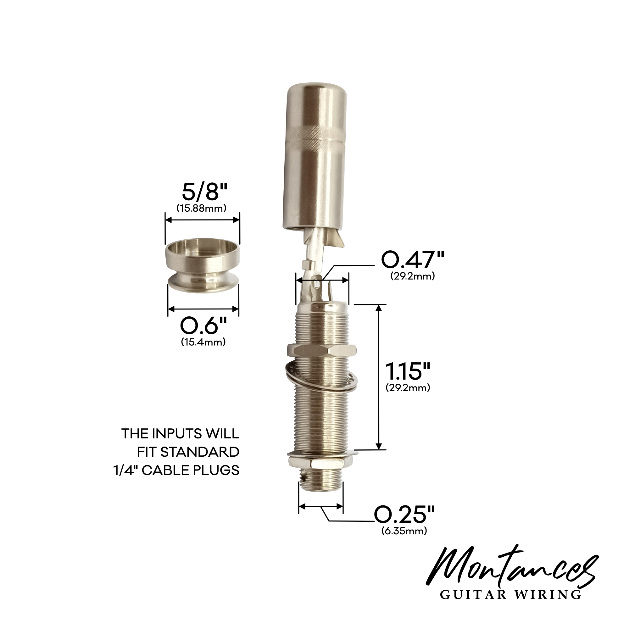 Acoustic Guitar Endpin Output Jack