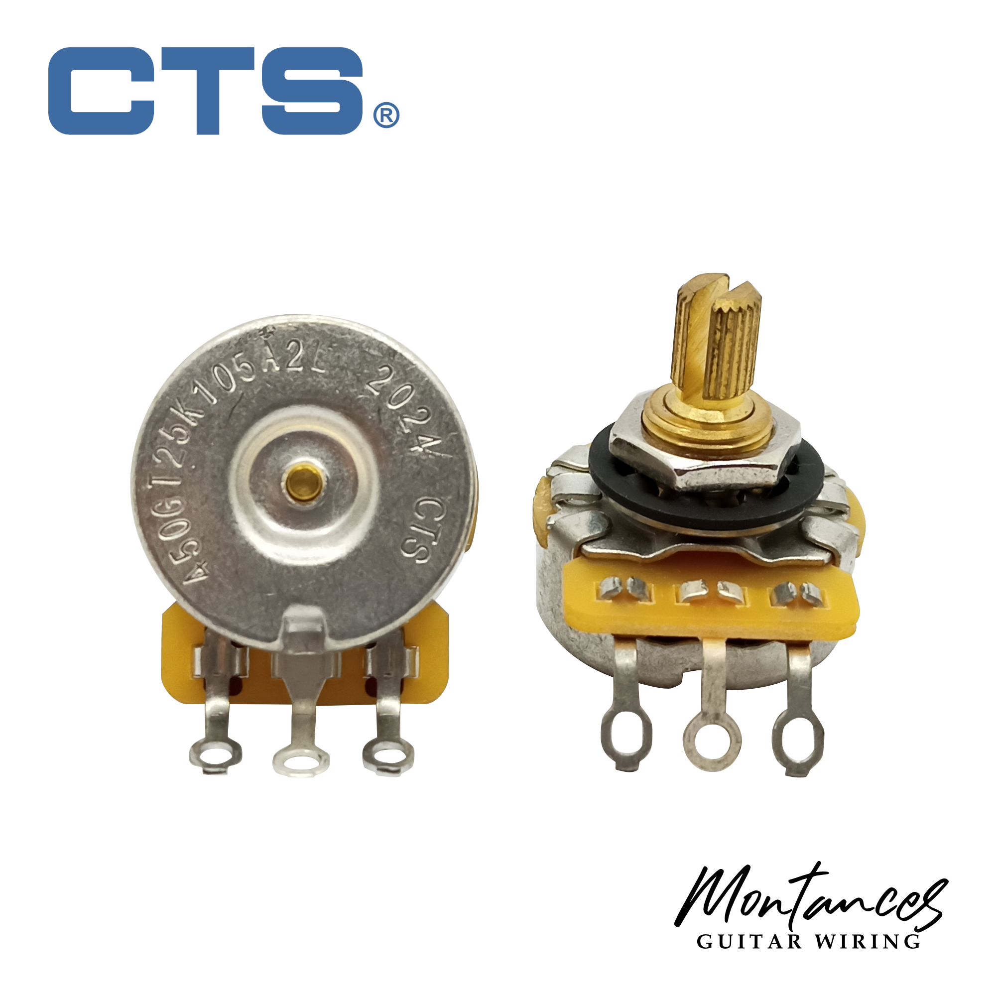 CTS® Vintage-style Dish Back US ¼” short length Full Size Premium Potentiometer