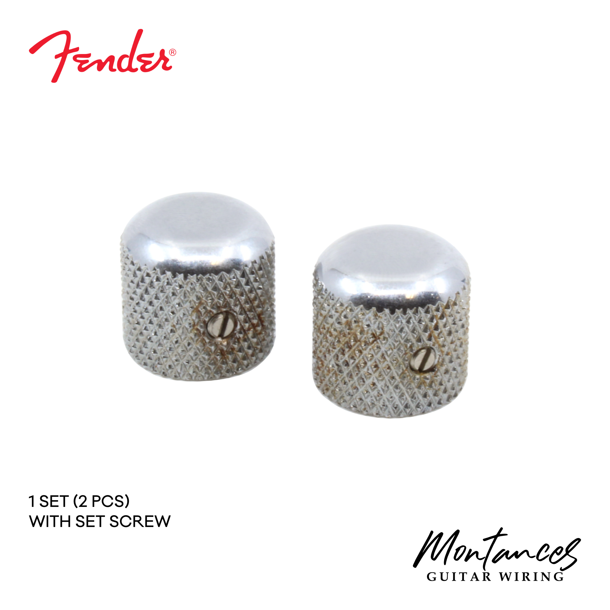 Knobs for Fender® Telecaster, Dome style, with set screw (2pcs)