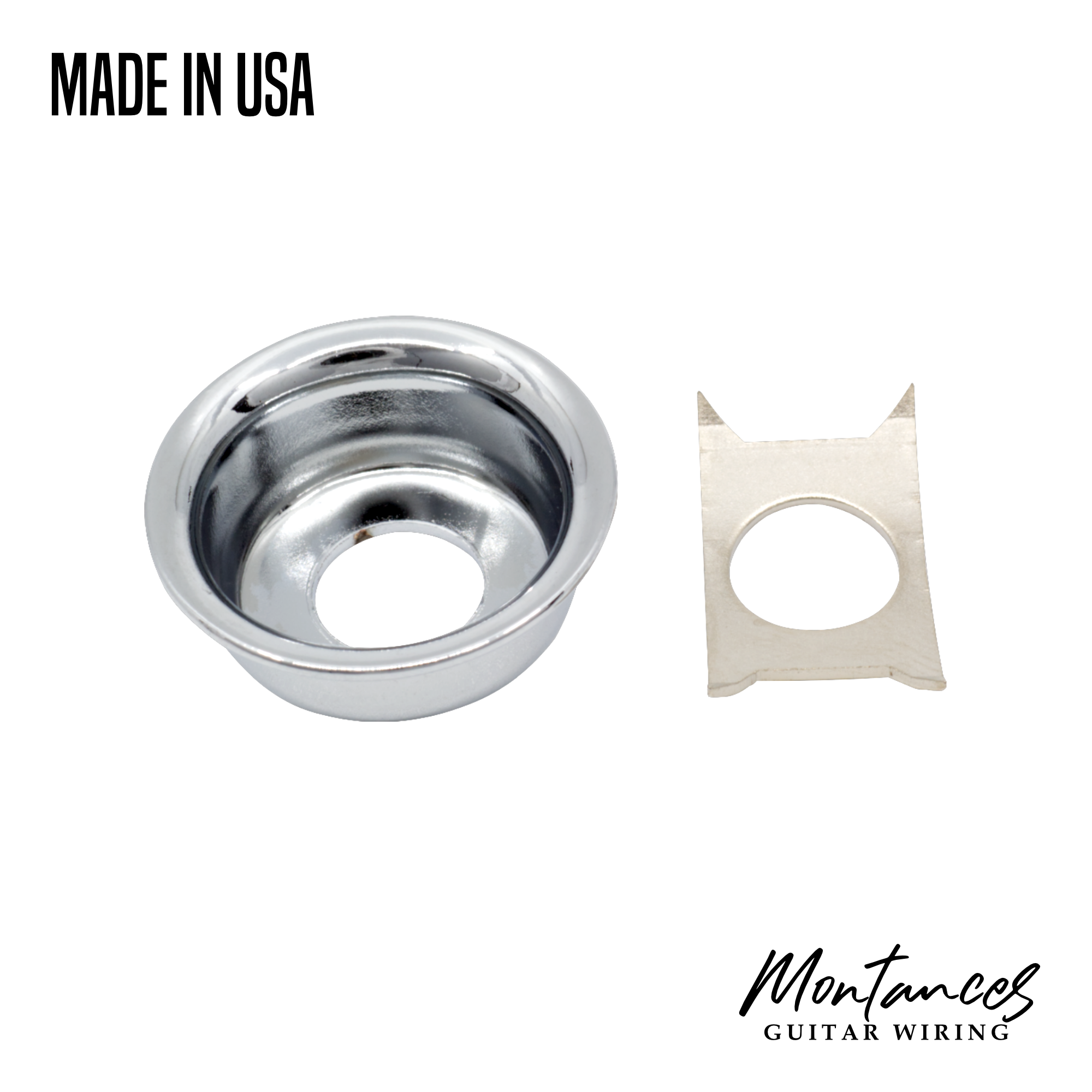 Jack Plate for Telecaster, Cup style, Chrome color made in USA