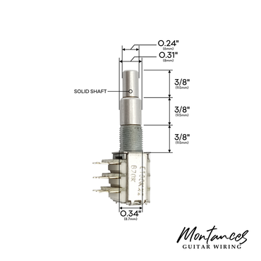 C100k x2 + B20k Stacked Dual Concentric Potentiometer