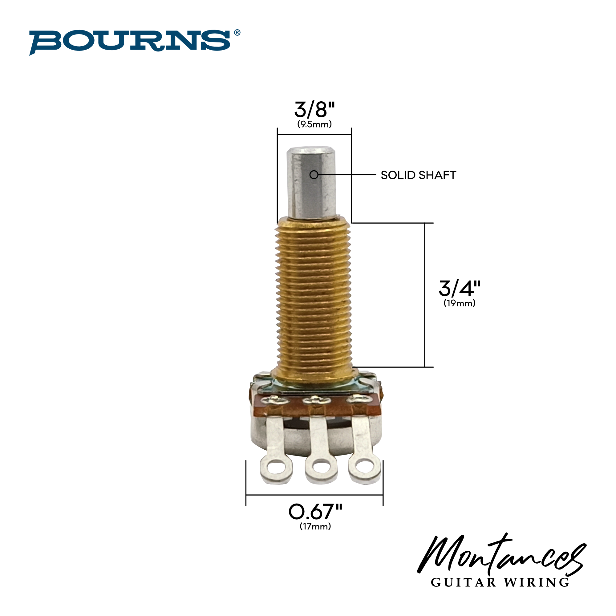 Bourns® US ¾” Long Length Potentiometer