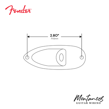 Jack Plate for Fender® Stratocaster, Chrome