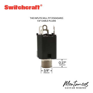 Switchcraft Enclosed Stereo TRS Output Jack – Made in USA – ¼" (6.35mm) Premium Jack for Guitars, Basses, Pedals & Active Electronics