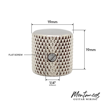 Metal Knobs Flat Top for 6.35mm Solid Shaft