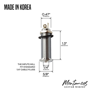 Guitar Output Jack Barrel Type (Stereo and Mono)