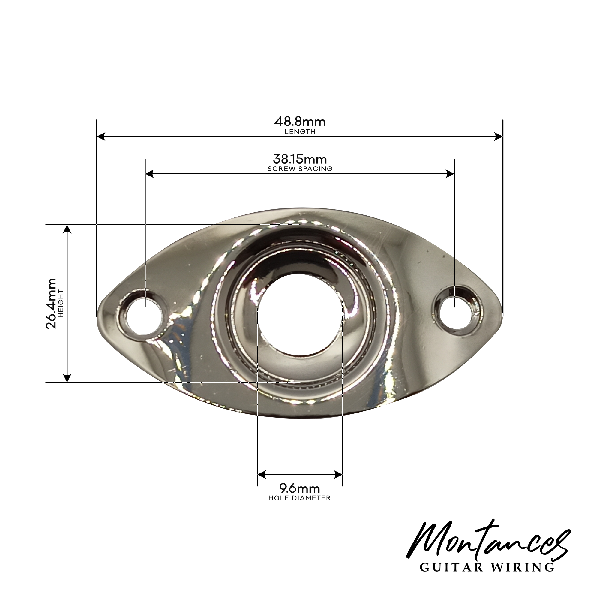 Jack Plate Oval Curved Metal