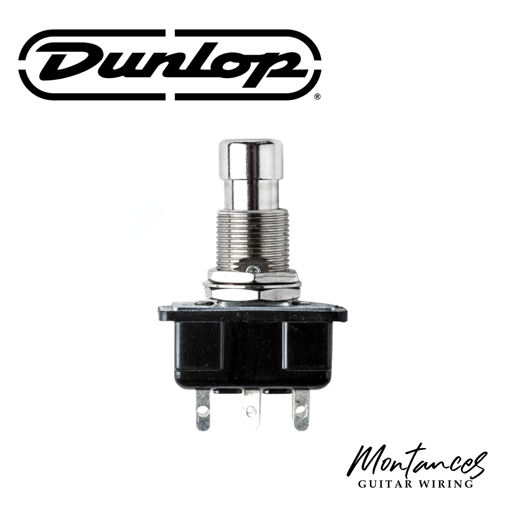 Switch - Dunlop DPDT Latching Footswitch, Solder Lugs, for Guitar Pedals and Stomp Boxes (MXR, Cry Baby)