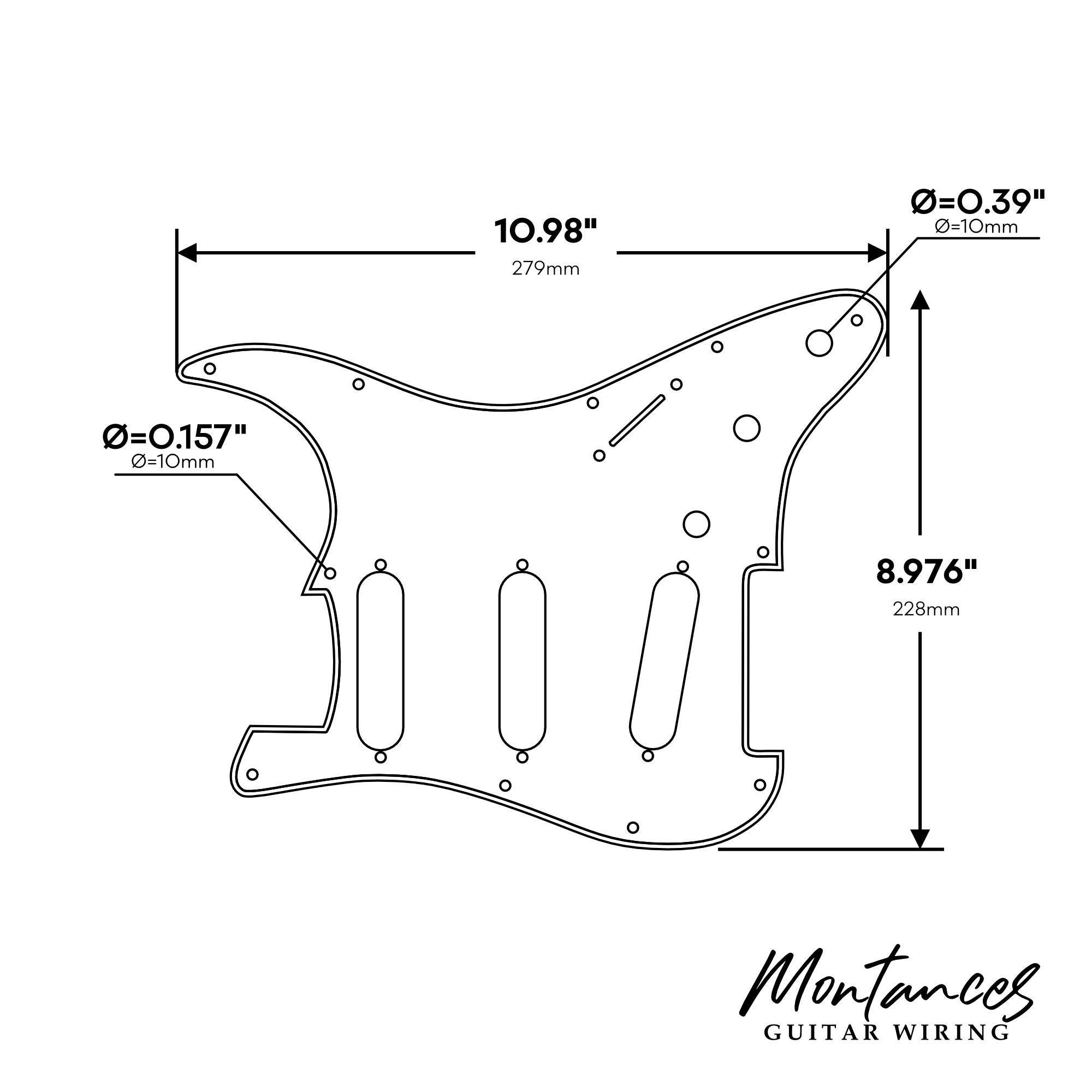 Pickguard for Standard Strat®, 11 Hole, 3-Ply