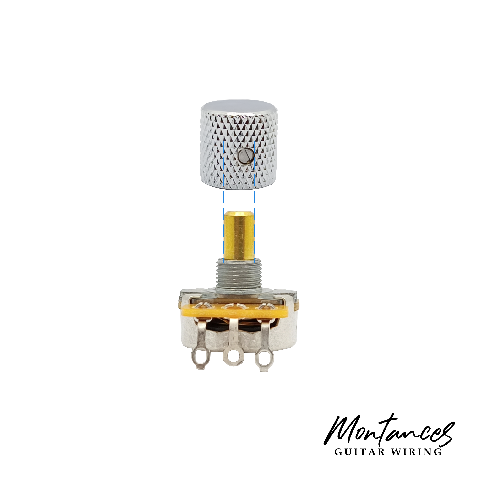 Metal Knobs Flat Top for 6.35mm Solid Shaft