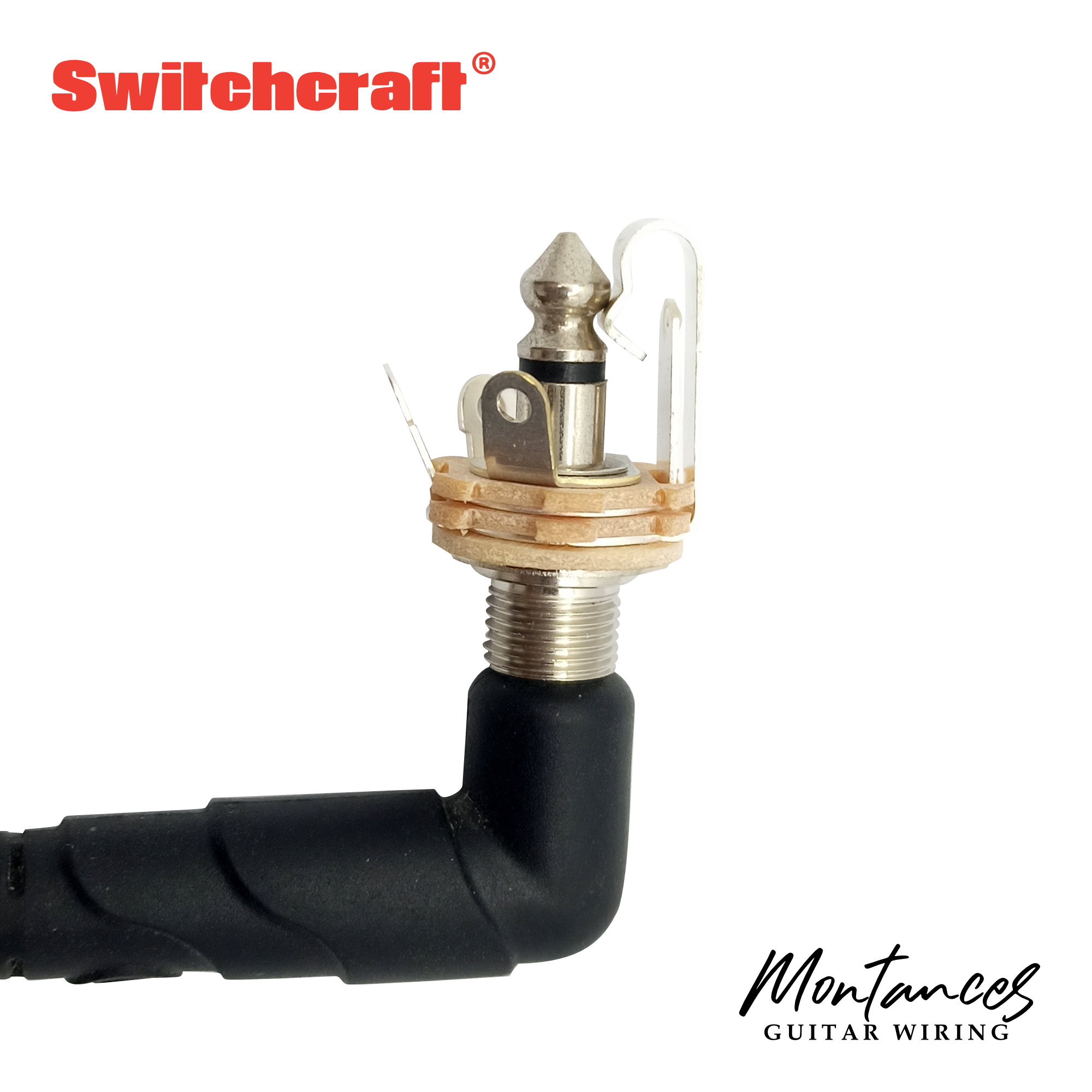 Switchcraft 1/4" Mono Jack with SHUNT Tip | Panel Mount | US-Made | Includes Nut & Washer | For Guitar Amps & Pedals