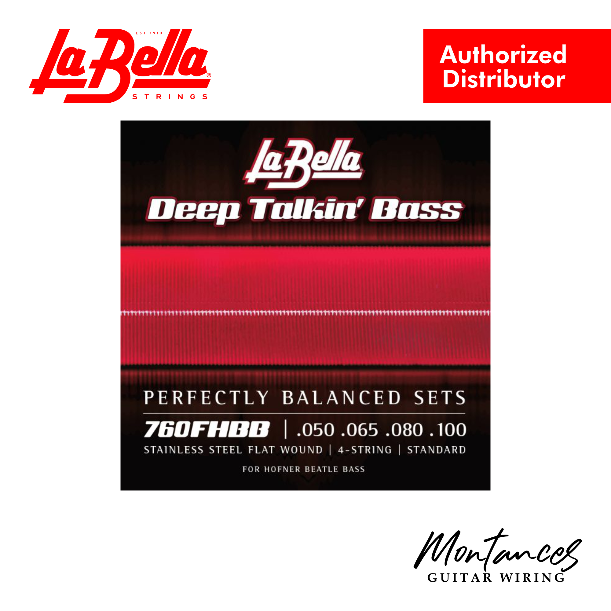 La Bella 760FHBB "Beatle" Bass Stainless Flats - 50-100 - Bass Guitar Strings