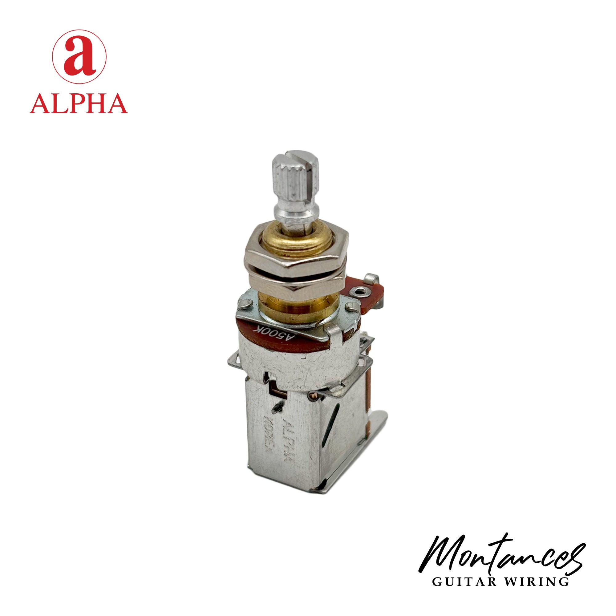 Alpha ⅜” Bushing Diameter, Standard Length Push-Push Potentiometer (Split Shaft)