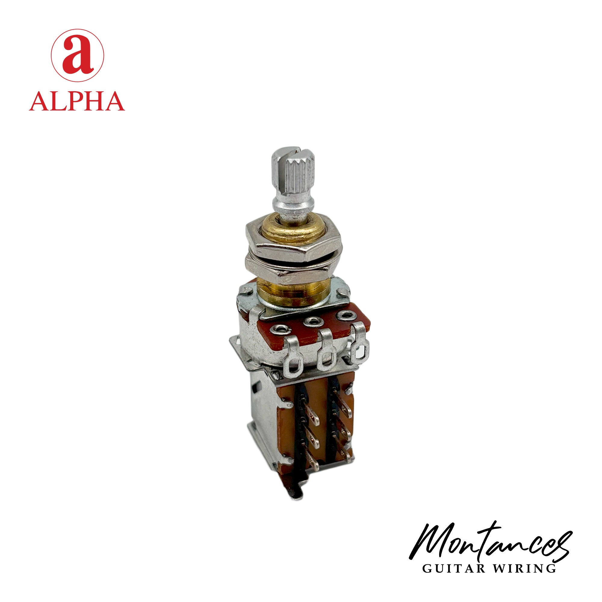 Alpha ⅜” Bushing Diameter, Standard Length Push-Push Potentiometer (Split Shaft)