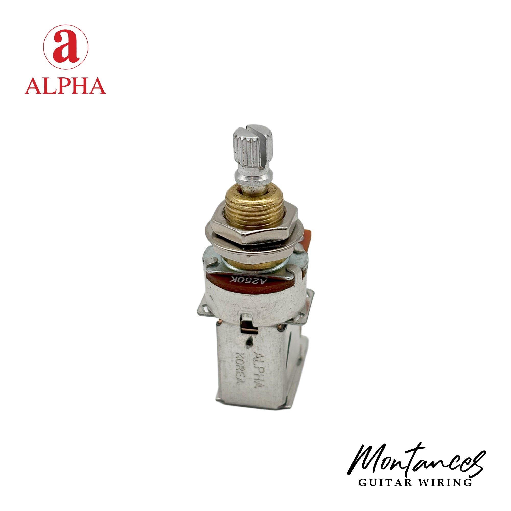 Alpha ⅜” Bushing Diameter, Standard Length Push-Push Potentiometer (Split Shaft)