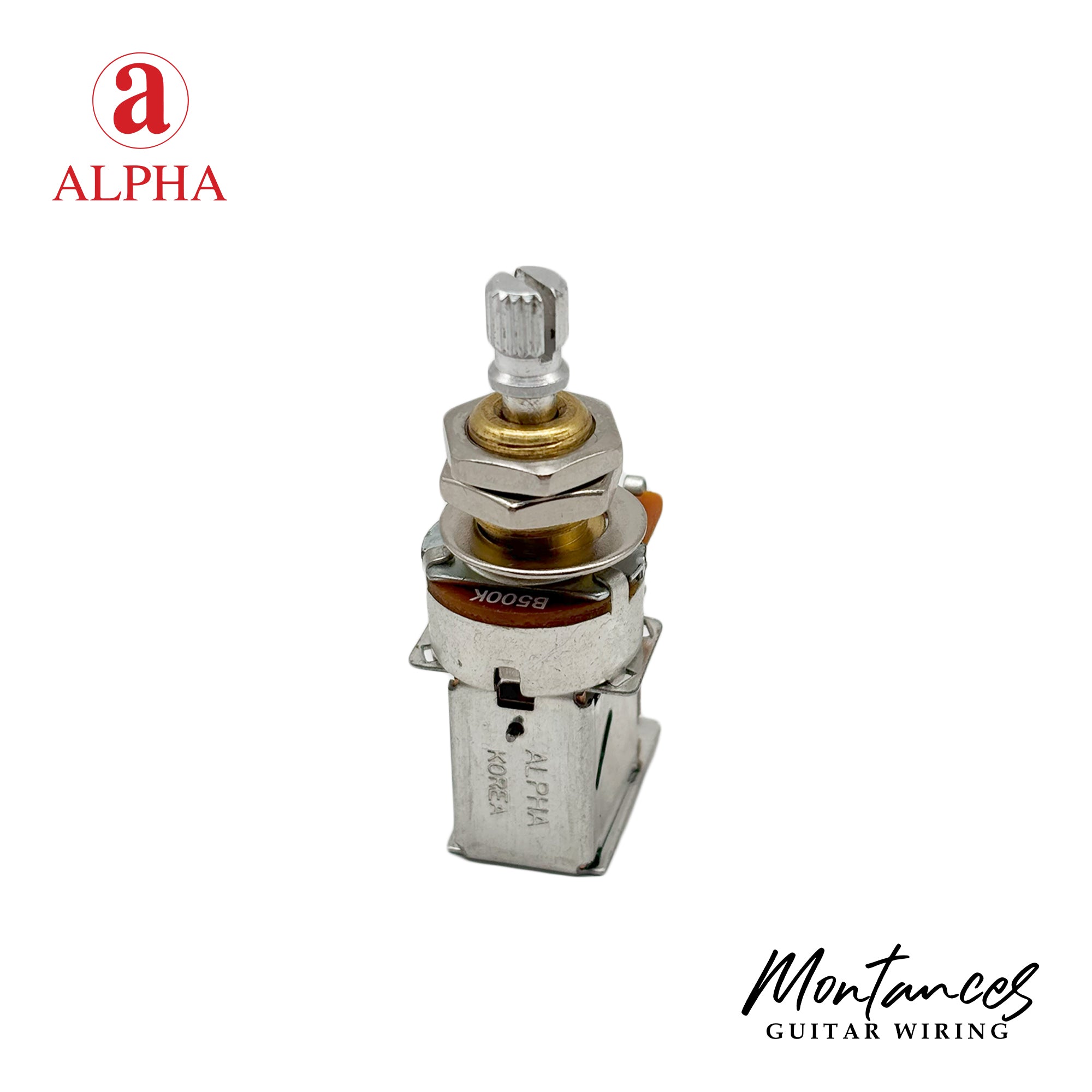 Alpha ⅜” Bushing Diameter, Standard Length Push-Push Potentiometer (Split Shaft)