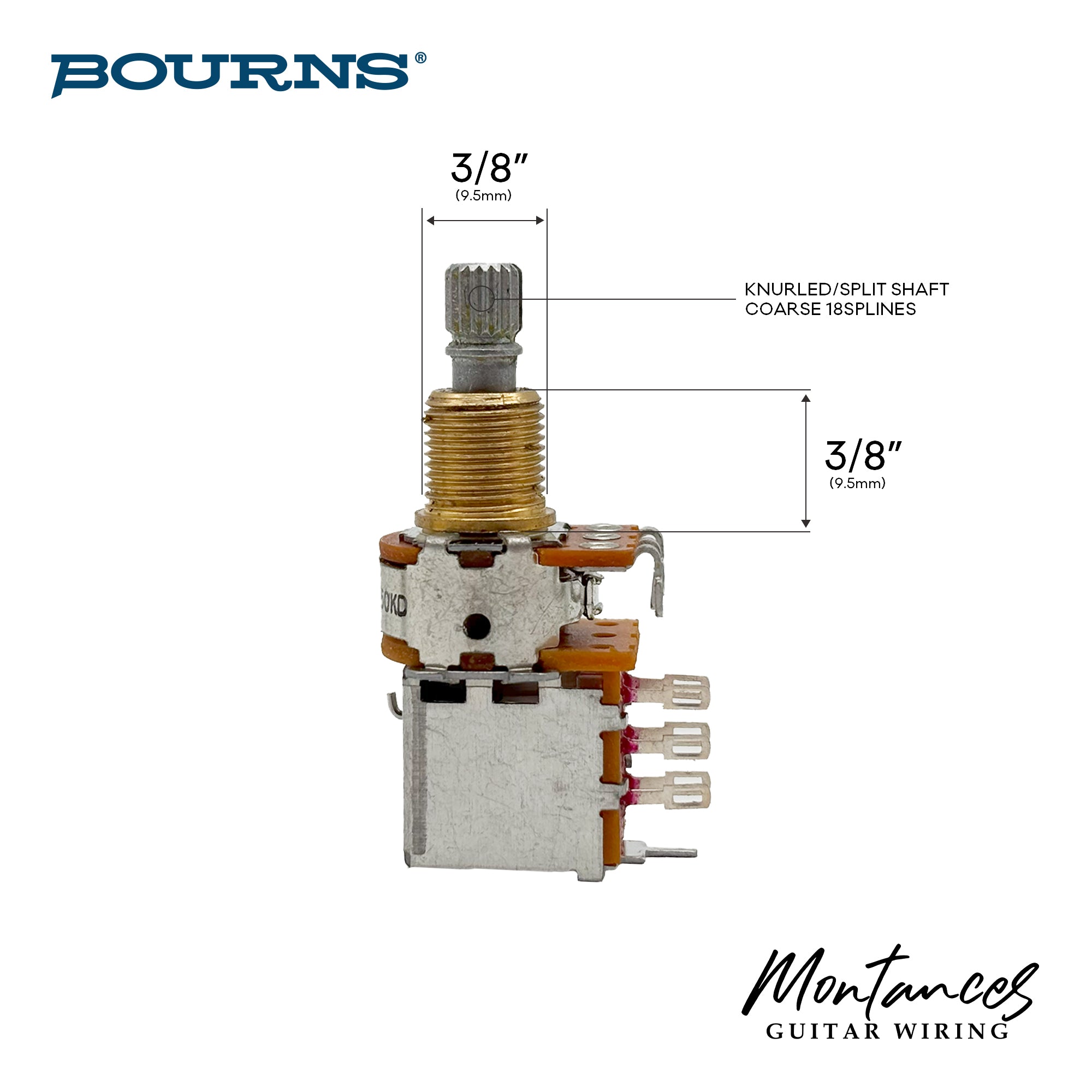Bourns Push Push Potentiometer ⅜” Shaft US specs